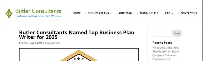 Butler Consultants recognition