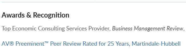 KMK Consulting recognition